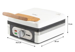 Vaflovač 4x7 s termostatem - bílý - DOMO DO9274W, 1 400 W, manuální termostat, k