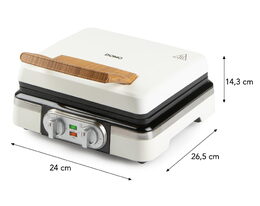 Vaflovač 4x7 s termostatem a časovačem - bílý - DOMO DO9280W, 1 520 W, manuální