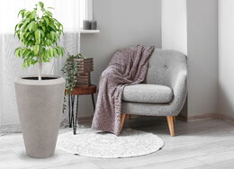 Květináč G21 Cement Oval 55 x 55 x 86,3