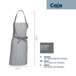 KELA Zástěra Caja 55% bavlna/45% bambus šedá 80x67 cm KL-12875