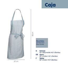 KELA Zástěra Caja 55% bavlna/45% bambus světle modrá 80x67 cm KL-12876