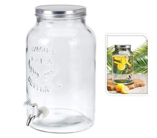EXCELLENT HOUSEWARE Zásobník na nápoje dávkovací sklo 5,5 l KO-CD4100060
