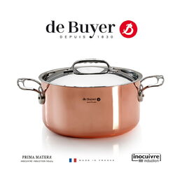 Hrnec de Buyer, 6242.24 PRIMA MATERA, měděný, poklice z nerezu, magnetické dno,
