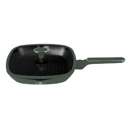 BERLINGERHAUS Pánev grilovací s titanovým povrchem a poklicí 28 cm Matte Green Collection BH-8162