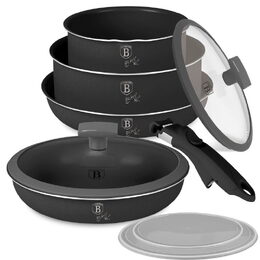 BERLINGERHAUS Sada nádobí s titanovým povrchem 9 ks Anthracite Collection BH-8256