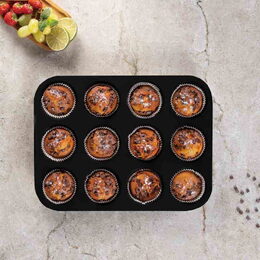 BERLINGERHAUS Forma na muffiny s nepřilnavým povrchem 12 ks Antracit Collection BH-8691