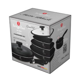 BERLINGERHAUS Sada nádobí s titanovým povrchem 9 ks Matte Black Collection BH-8257