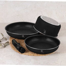BERLINGERHAUS Sada nádobí s titanovým povrchem 9 ks Matte Black Collection BH-8257
