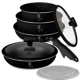BERLINGERHAUS Sada nádobí s titanovým povrchem 9 ks Matte Black Collection BH-8257