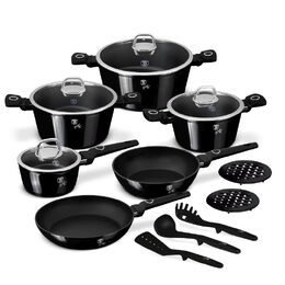 BERLINGERHAUS Sada nádobí s titanovým povrchem 15 ks Black Vantage Collection BH-8232