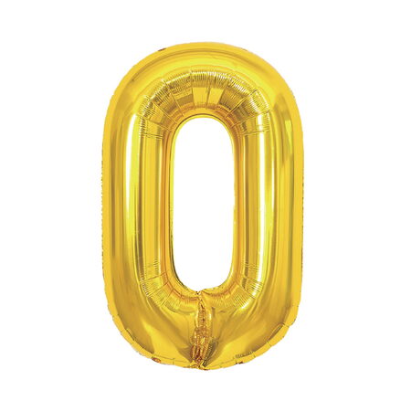 Balónek fóliový 85 cm zlatý číslo 0