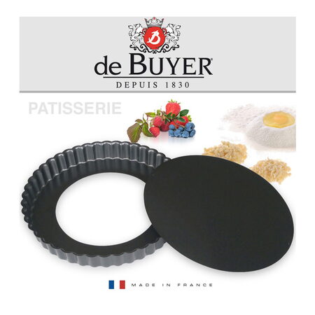 Forma na koláč de Buyer, 4706.32, kulatá, vroubkovaná, odnímatelné dno, železný
materiál, průměr 32 cm