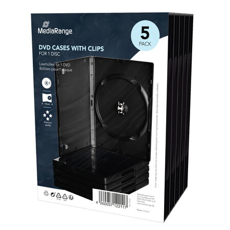 Obal na 1 DVD 14mm černý - 5 ks