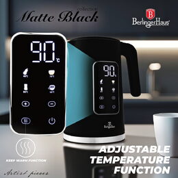 BERLINGERHAUS Rychlovarná konvice s regulací teploty digitální 1,7 l Matte Black Collection BH-9675