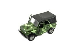 Auto vojenské UAZ-469 B kov 12cm na baterie se zvukem se světlem 2 barvy na zpětný chod 12ks v boxu
