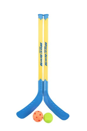 Hokejka plast 2ks 68cm s pukem a míčkem na kartě