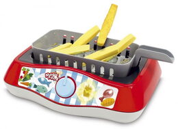 Kouzelná Fritéza sada na smažení + doplňky plast na baterie se zvukem se světlem v krabici 46x36cm