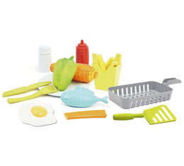 Kouzelná Fritéza sada na smažení + doplňky plast na baterie se zvukem se světlem v krabici 46x36cm