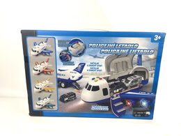 Policejní letadlo s nákladním prostorem + 3 autíčka 1:64