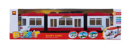 Tramvaj plast 45cm na baterie se zvukem se světlem asst 2 barvy v krabici