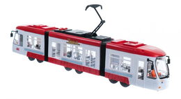 Tramvaj plast 45cm na baterie se zvukem se světlem asst 2 barvy v krabici