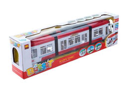 Tramvaj plast 45cm na baterie se zvukem se světlem asst 2 barvy v krabici