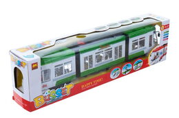 Tramvaj plast 45cm na baterie se zvukem se světlem asst 2 barvy v krabici
