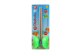 Diabolo velké sada plast/dřevo 35x12cm 2 barvy na kartě