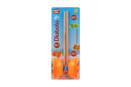 Diabolo velké sada plast/dřevo 35x12cm 2 barvy na kartě