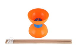 Diabolo velké sada plast/dřevo 35x12cm 2 barvy na kartě
