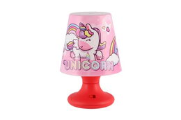 Mini lampička s jednorožcem na stůl plast 8x11cm na baterie 3 barvy 12ks v boxu