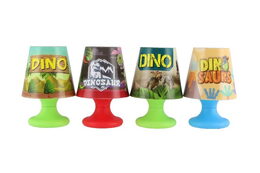 Mini lampička s dinosaurem na stůl plast 8x11cm na baterie 4 druhy 12ks v boxu