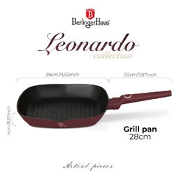BERLINGERHAUS Pánev grilovací s titanovým povrchem 28 cm  Leonardo Collection BH-8036