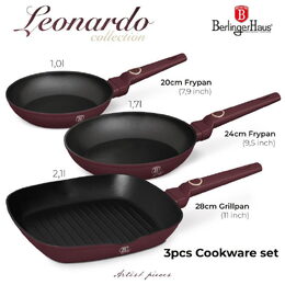 BERLINGERHAUS Sada pánví s titanovým povrchem 3 ks Leonardo Collection BH-8049