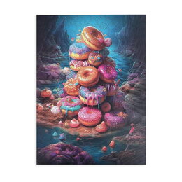Wooden puzzle Pile of Donuts A3