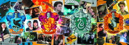 Puzzle Harry Potter Čtyři domy v Bradavicích 1000 dílků panorama
