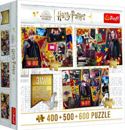 Puzzle Harry Potter Harry Potter, Ron, Hermiona 3v1 400 + 500 + 600 dílků
