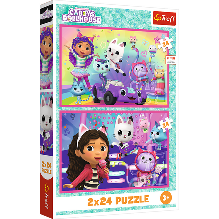Puzzle Hraní s Gabby 2v1 Gábinčin kouzelný domeček  2x24 dílků