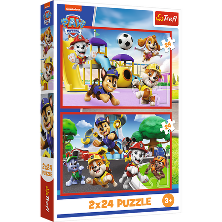 Puzzle Psí den zábavy 2v1Tlapková patrola 2x24 dílků