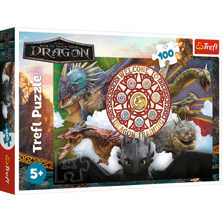 Puzzle 100 dílků Draci v akci