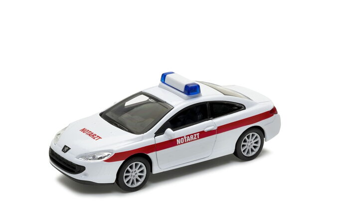 Welly Peugeot Coupe 407 NOTARZT 1:34 bílé