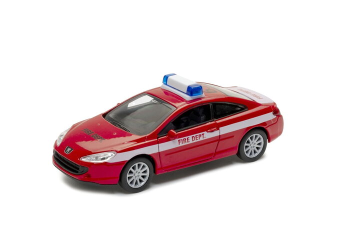 Welly Peugeot Coupe 407 FIRE DEPT. 1:34 červené