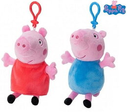 Plyšové Prasátko Peppa s klipem 16 cm