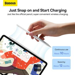 Stylus Baseus Smooth Writing 2 s bezdrátovým nabíjením (aktivní bezdrátová verze) bílý