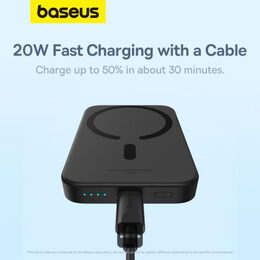Bezdrátová powerbanka Baseus Magnetic Mini Air 6000mAh, 20W černá