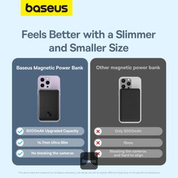 Bezdrátová powerbanka Baseus Magnetic Mini Air 6000mAh, 20W černá