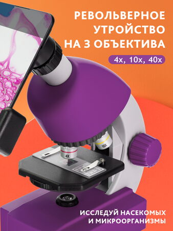 Bresser Junior 40x-640x Microscope, violet (70121)