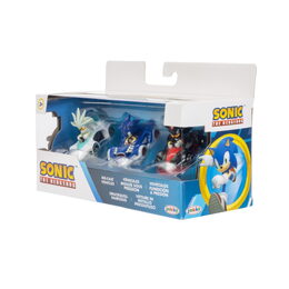 Kovový model autíčka s figurkou Sonic 1:64 - 3 ks