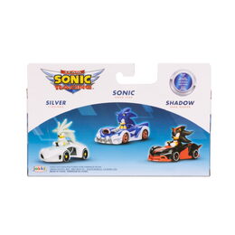 Kovový model autíčka s figurkou Sonic 1:64 - 3 ks