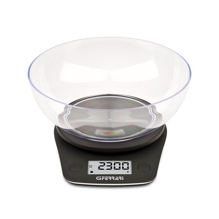 Kuchyňská váha G3Ferrari, G2016100, EQUA, elektronická, velký displej, 2 l mísa,
míra: 0,1 gr / 5 kg, funkce TARA, 2 x AAA